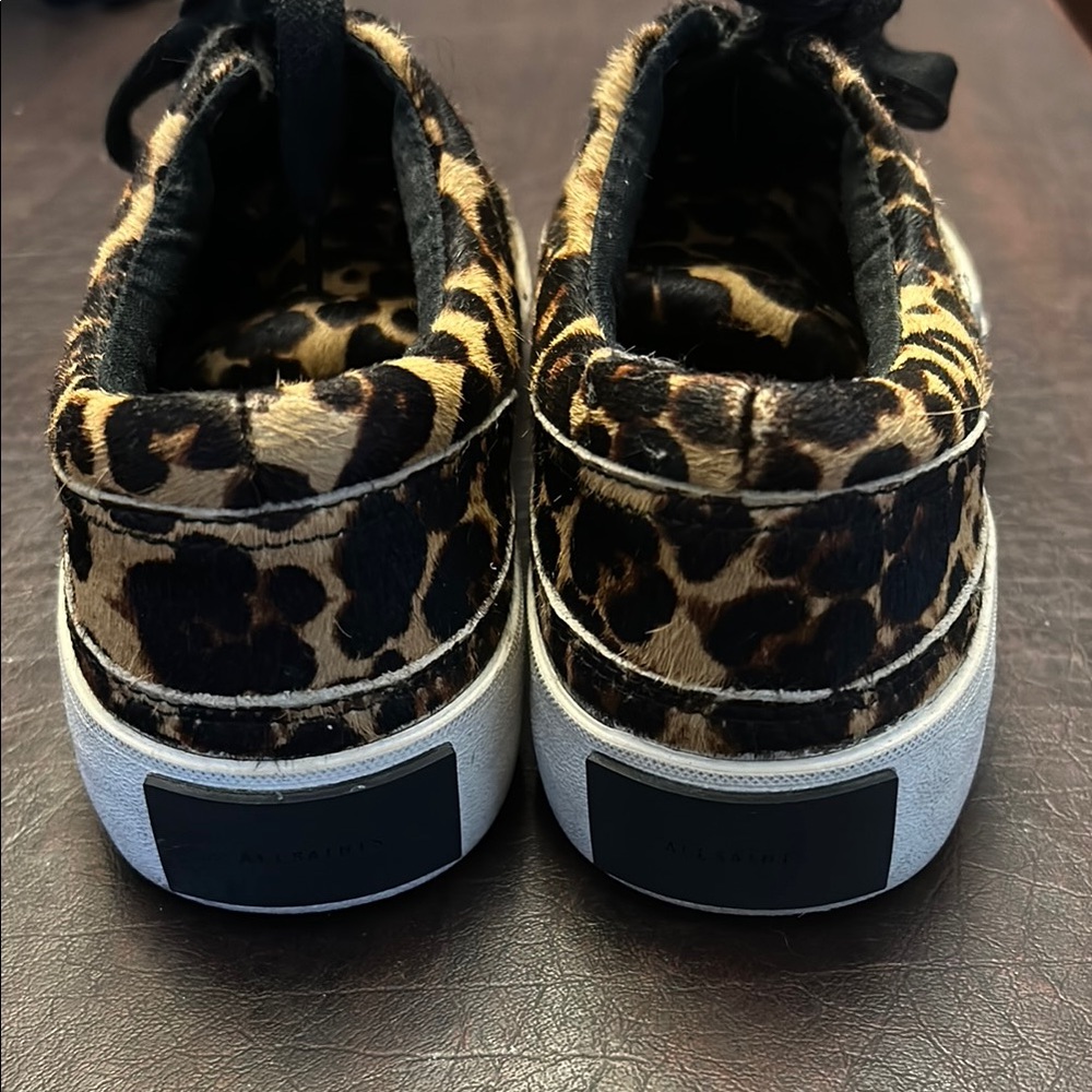 All Saints Leopard Print Sneakers with Black Laces - Picture 3 of 6